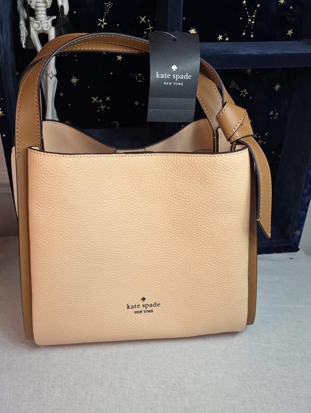 kate spade Knott Pebbled Leather Carryall Bag in Crisp Peach